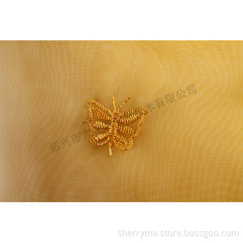 Cheap nylon embroidery flower design fabric on organza